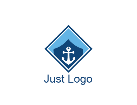ship anchor in shield in polygon