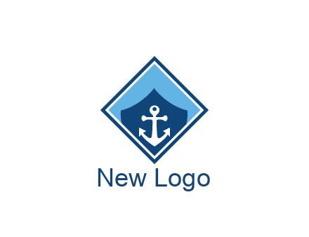 ship anchor in shield in polygon