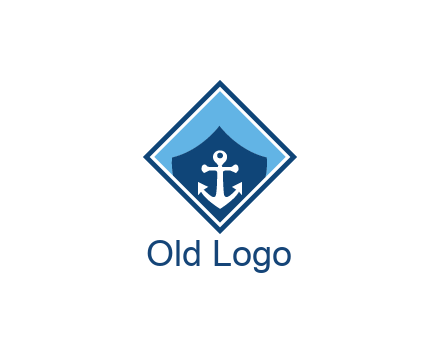 ship anchor in shield in polygon