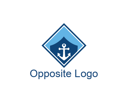 ship anchor in shield in polygon
