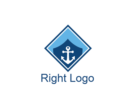 ship anchor in shield in polygon