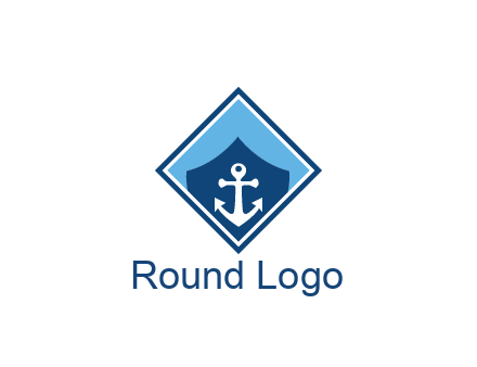 ship anchor in shield in polygon