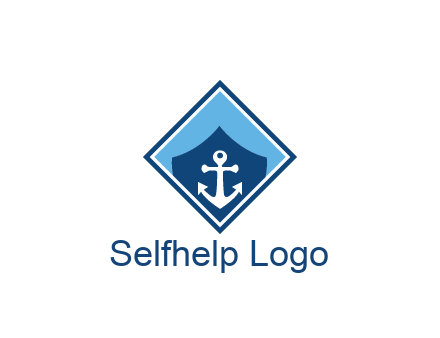 ship anchor in shield in polygon