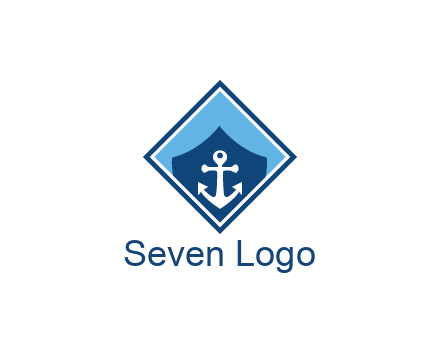ship anchor in shield in polygon