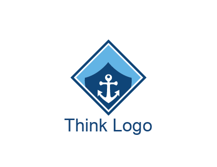 ship anchor in shield in polygon