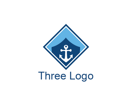 ship anchor in shield in polygon