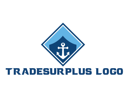 ship anchor in shield in polygon