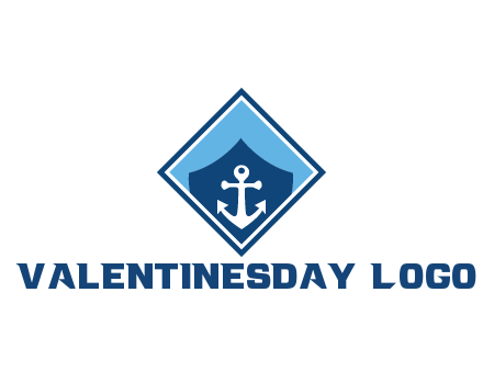 ship anchor in shield in polygon