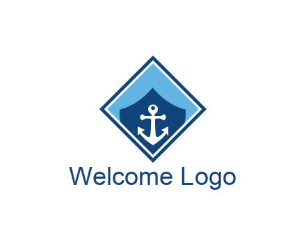 ship anchor in shield in polygon