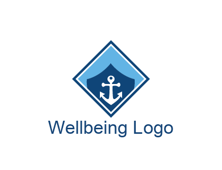 ship anchor in shield in polygon