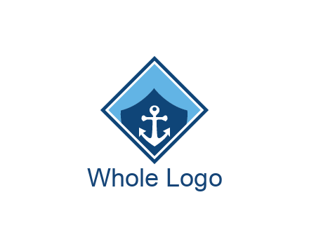 ship anchor in shield in polygon