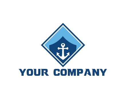 ship anchor in shield in polygon