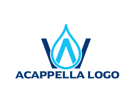 line art water droplet forming letter W