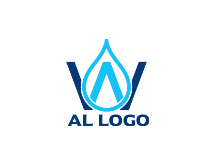 line art water droplet forming letter W