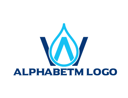 line art water droplet forming letter W
