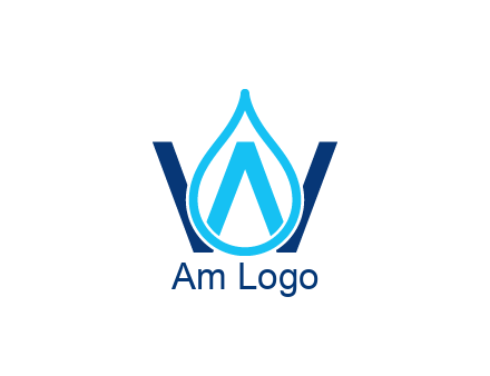 line art water droplet forming letter W