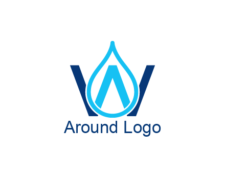 line art water droplet forming letter W
