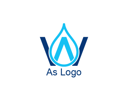 line art water droplet forming letter W