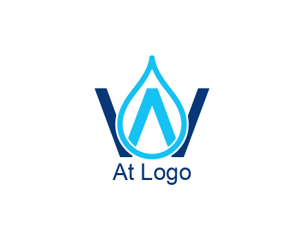 line art water droplet forming letter W