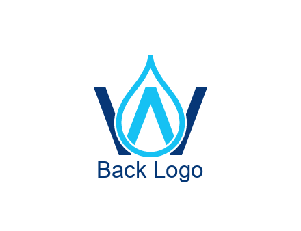 line art water droplet forming letter W