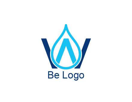 line art water droplet forming letter W