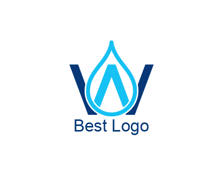 line art water droplet forming letter W