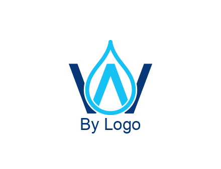 line art water droplet forming letter W