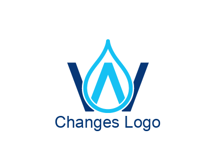 line art water droplet forming letter W