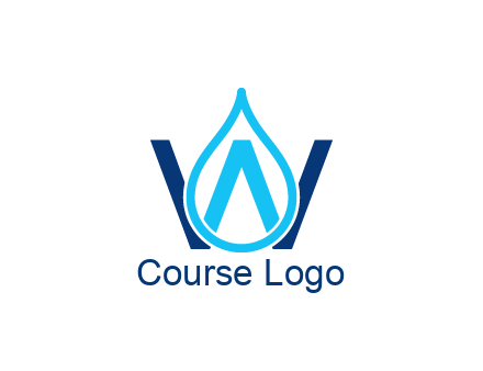 line art water droplet forming letter W