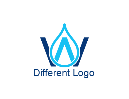 line art water droplet forming letter W