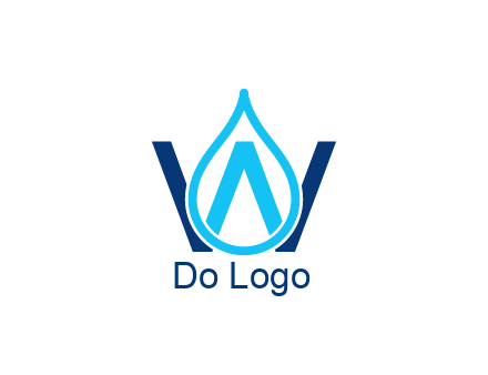 line art water droplet forming letter W