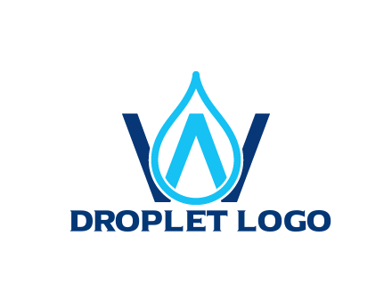 line art water droplet forming letter W