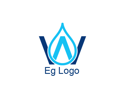 line art water droplet forming letter W