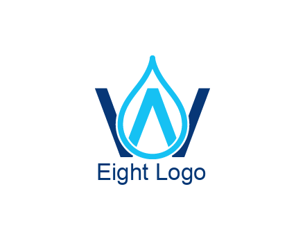 line art water droplet forming letter W