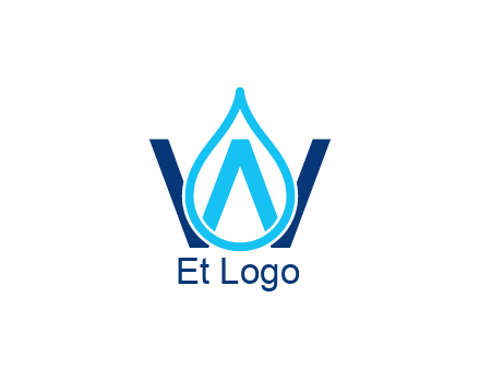 line art water droplet forming letter W