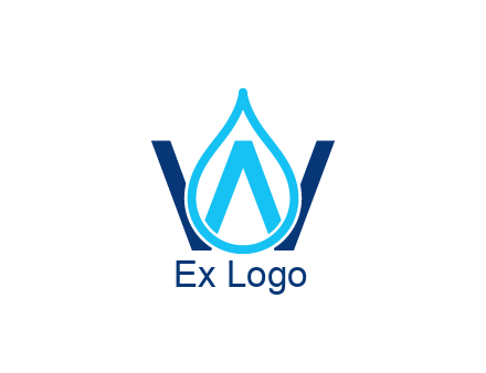 line art water droplet forming letter W