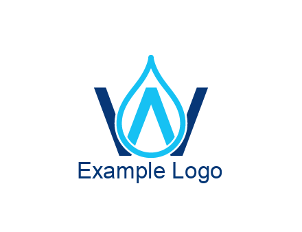 line art water droplet forming letter W