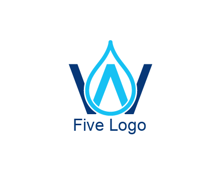 line art water droplet forming letter W