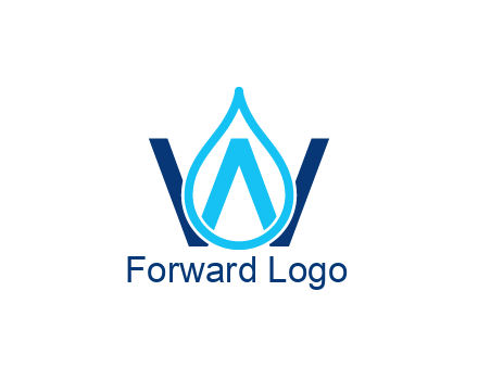line art water droplet forming letter W
