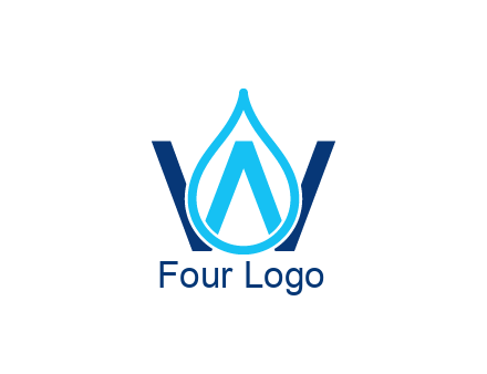 line art water droplet forming letter W