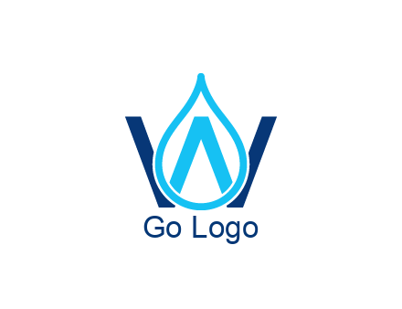 line art water droplet forming letter W