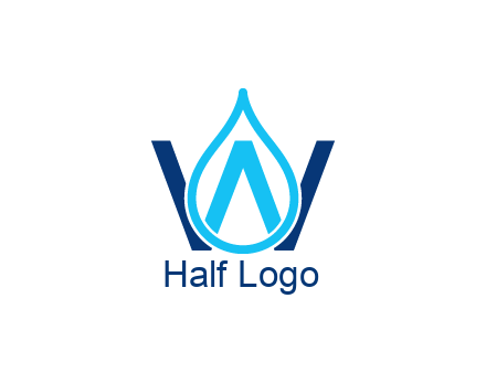 line art water droplet forming letter W