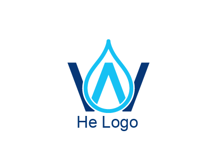 line art water droplet forming letter W