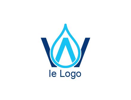 line art water droplet forming letter W