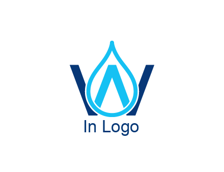 line art water droplet forming letter W