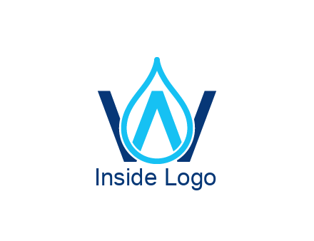 line art water droplet forming letter W