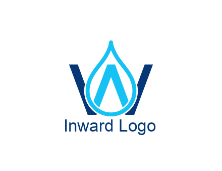 line art water droplet forming letter W