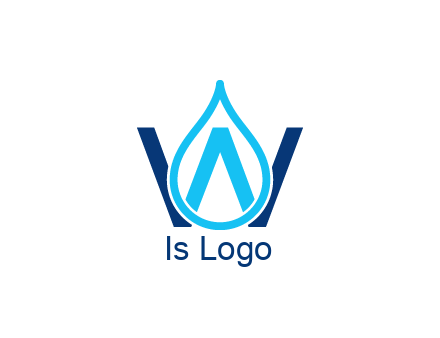 line art water droplet forming letter W