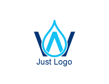 line art water droplet forming letter W