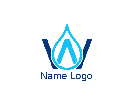 line art water droplet forming letter W